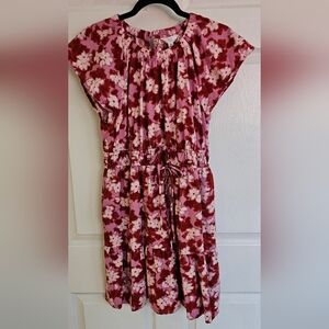 Time and Tru Pink and Red Tie-Dye Top